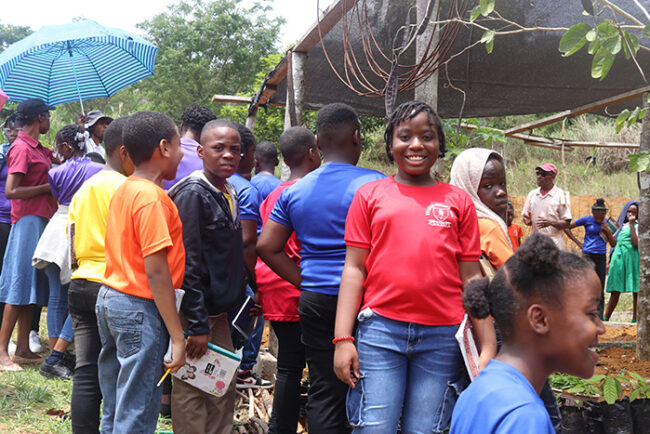 student from Ewarton High School visit Harmony Farm